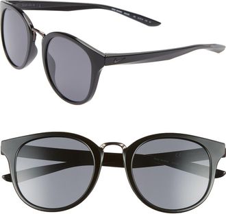 Nike Revere 51mm Round Sunglasses in Black/Dark Grey at Nordstrom Rack