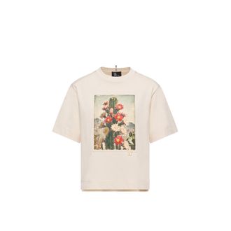 Moncler Moncler Landscape Print Cotton T-shirt, Women, White, Size: L