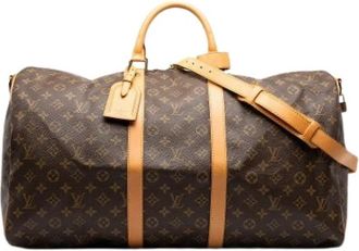Louis Vuitton Pre-owned Keepall Bandouliere 55 - Dames - Vintage Weekendtas - Bruin - ONE Size - Leer - Vintage