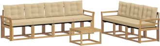 vidaXL Conjunto De Sof&aacute;s De Exterior 8 Uds. Y Beige Vidaxl
