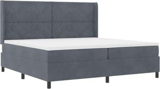 vidaXL Vidaxl - Cama Tipo Box Spring Gris Oscuro 200 X 200 Cm Terciopelo