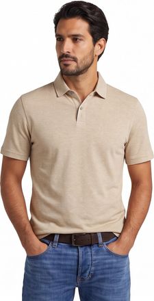 Bugatti Poloshirt Bugatti beige gemeleerd 2 knoops linnen