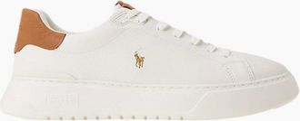 Polo Ralph Lauren Mens Polo Ralph Lauren Rlite Court Trainers S1-26 001 Off White/Tan - Size: 10