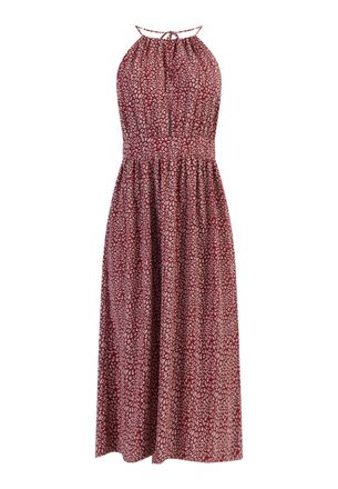 Faina Midi-jurk van chiffon Dames rood wit