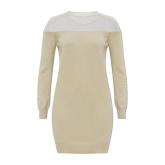 Maison Margiela Short Dresses, female, Beige, Size: XS Long Sleeve Dress