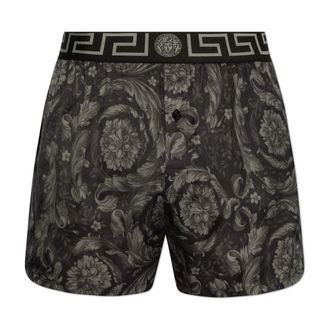 【関税＆送料込み】Versace Black Virgin Wool Blend Shorts Versace Classic Wool Shorts for Men - Black