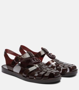 Gucci Glossy Double G fisherman sandals