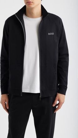 BOSS Authentic Cotton Track Jacket in Black at Nordstrom, Size Xx-Large
