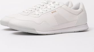 Boss Orange by Hugo Boss Unisex Nitan Trainers in Light Grey Leather - Size UK 10