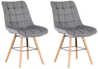Clp Set De 2 Sillas De Comedor Leni En Terciopelo Gris