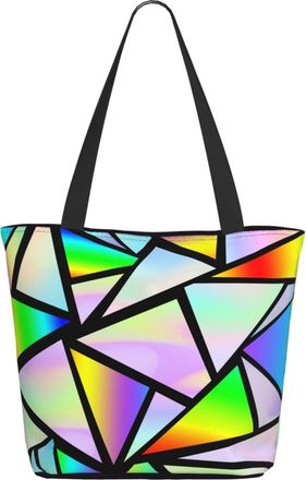 AOOEDM Colorful Geometric Triangles Ladies Shopping Bag 13x11x7in.The Perfect ValentineS Day Gift.It Is The Best ValentineS Day Gift For Mom, Daughter, Wife,