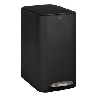 5five Simply Smart Cubo De Basura Rectangular Y Estrecho Con Pedal Delta, 20 L, Negro - 5five