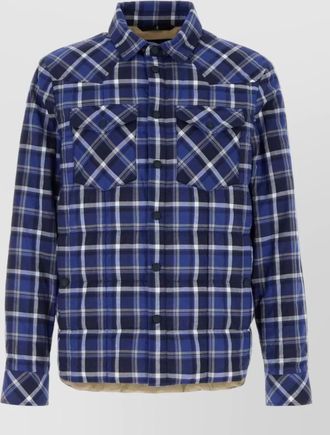 Moncler checked stretch cotton shirt long sleeves