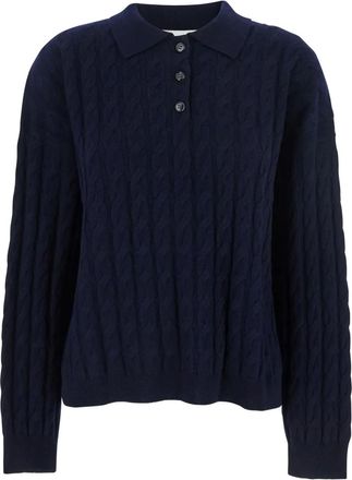 Lisa Yang Magnolie kabelgebreide polotrui - Blauw