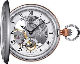 Tissot Bridgeport Mechanical Pocket Watch, 47mm in Silver/Rose Gold at Nordstrom Rack