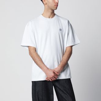 Stone Island T-shirt azzurra con patch logo Compass