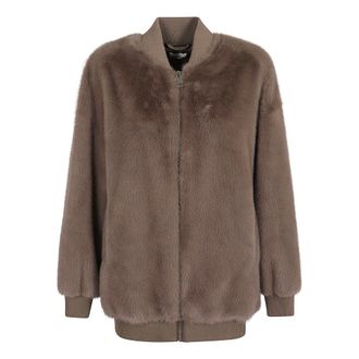 P.A.R.O.S.H. Faux Fur & Shearling Jackets, female, Brown, Size: S Neutral Jacket for Women Aw24