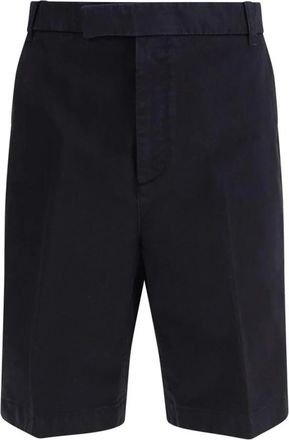 Thom Browne Polyester Bermuda Shorts met Elastische Tailleband - Heren - Korte Broeken - Blauw - XL - Polyester - Korte Broeken