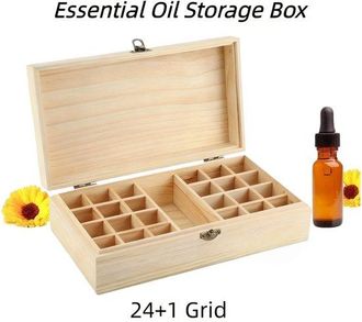 OEM Caja De Almacenamiento, Organizador De Madera Para Aceites Esenciales, 24+1 Compartimentos, Madera De Pino, Desmontable, Joyero, Organizador
