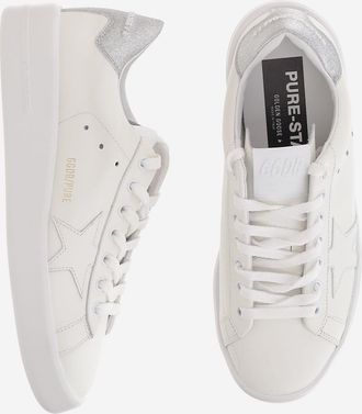 Golden Goose Womens Leather Sneakers Purestar White Cow Trainers