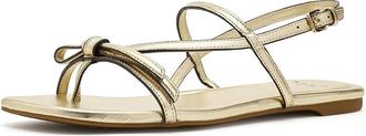 Kate Spade New York Loop Flat Sandals Womens Sandals Pale Gold : 9.5 M, Leather