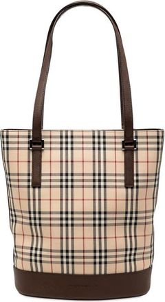 Burberry Pre-owned Burberry House Check Canvas Bucket Bag Unisex F2CWW6X84DNHIA6T