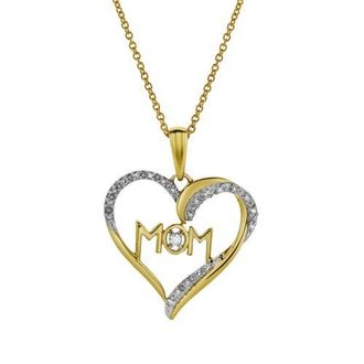LuvMyJewelry Infinity Heart Mom Diamond Pendant Necklace in 10K Yellow Gold at Nordstrom