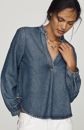 Cloth & Stone Denim Henley Shirt Top