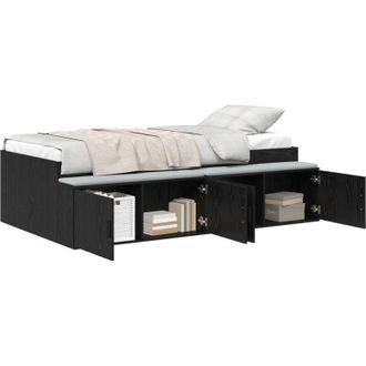 vidaXL Cama Con Almacenamiento Roble Negro 80 X 200 Cm Vidaxl