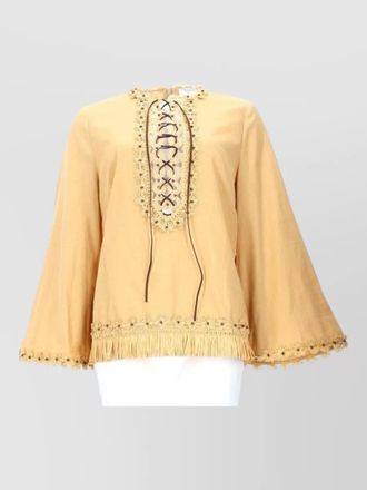 Zimmermann cotton fringed blouse