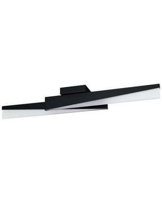 Eglo Eglo Isidro 2 Light Integrated Led Ceiling Light With Black Finish & White Acrylic Shade
