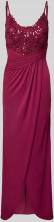 Lipsy Abendkleid mit Paillettenbesatz in Dunkelrot, Größe 34