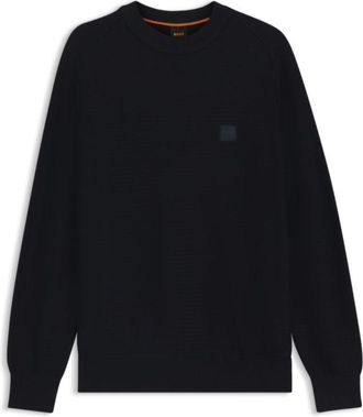 BOSS Cotton-cashmere sweater with logo patch