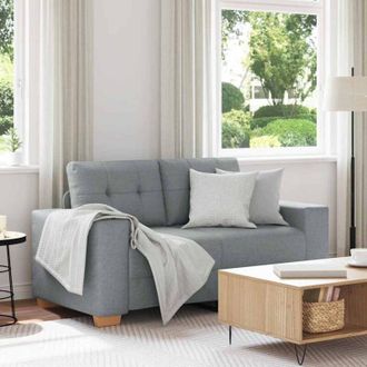 vidaXL Sof&aacute; Loveseat Gris Claro 120 Cm De Tela Vidaxl