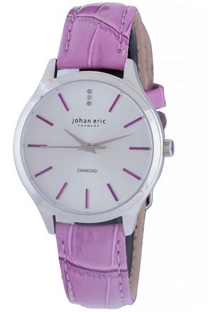 Johan Eric Denmark WoMens Swiss Quarz Diamond Purple Leather Strap Watch - One Size