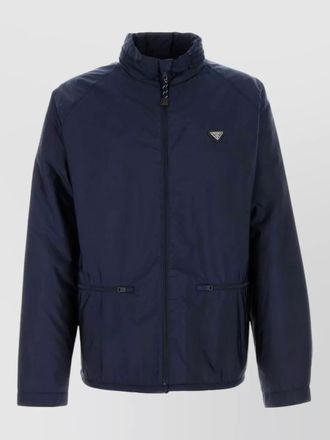 Prada renylon jacket high collar long sleeves