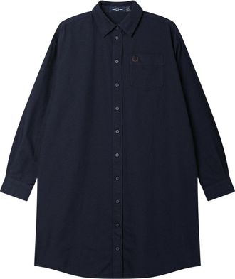 Fred Perry Overhemd Met Knoopsluiting, Marineblauwe Jurk