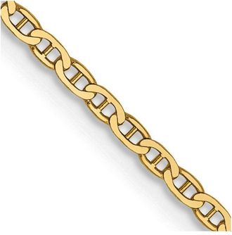 Diamond2Deal 14k Yellow Gold 1.5mm Lightweight Flat Anchor Link Pendant Chain Necklace