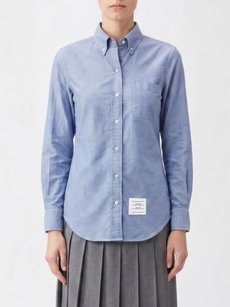 Thom Browne Camicia slim fit in popeline di cotone con collo button-down