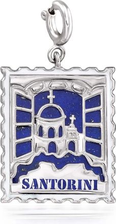 Ross-Simons Lapis Santorini Stamp Charm in Sterling Silver