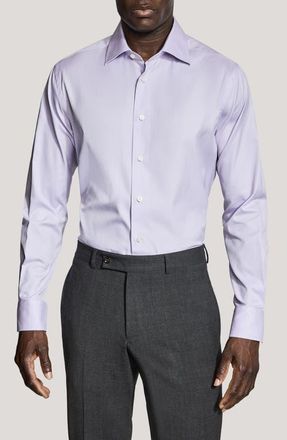 Jack Victor Dream Lilac Cotton Stretch Twill Dress Shirt at Nordstrom, Size 16.5