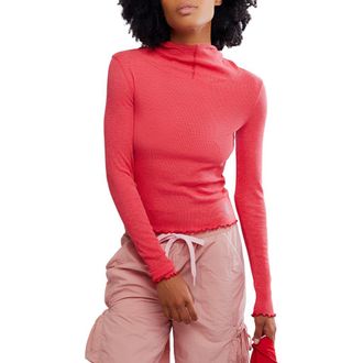 Free People FP Movement Breathe Easy Cotton Blend Hoodie in Victory Red at Nordstrom Rack, Size Small