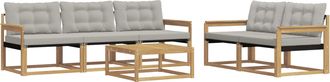 vidaXL Conjunto De Sof&aacute;s De Exterior 6 Uds. Blanco Y Gris Claro Vidaxl