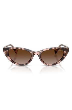 Ralph Lauren 53mm Gradient Cat Eye Sunglasses in Pink Havana /Gradient Brown at Nordstrom