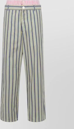 Marni striped wide leg trousers belt loops