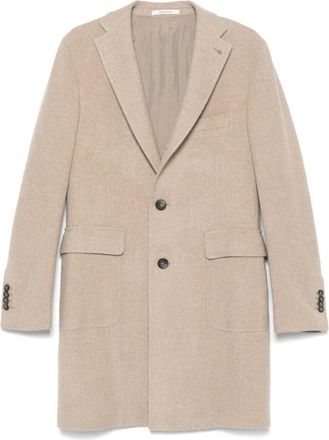 Tagliatore Jassen, Heren, Beige, M, Wol, Single-Breasted Jas