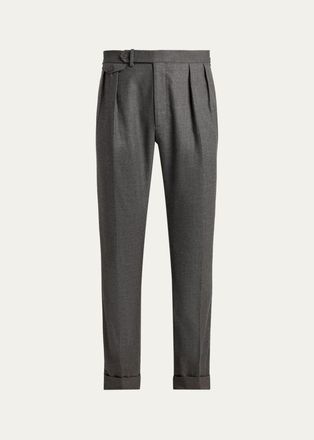 Ralph Lauren Purple Label Mens Worsted Wool Flannel Trousers