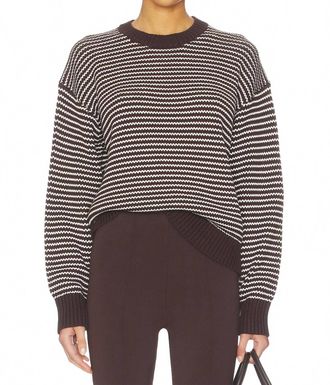 Pistola Denim Aura Long Sleeve Jersey Sweater In Mocha