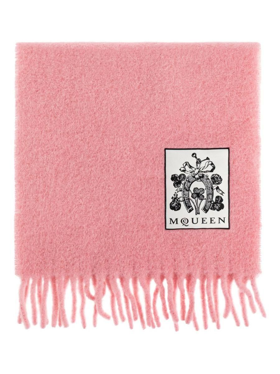 スカーフ Alexander Mcqueen Pink Wool Blend Foulard Women's Classic Skull Foulard in Pink | Alexander McQueen US