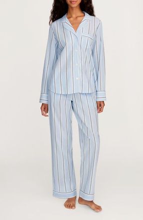 Petite Plume Cotton Twill Pajama Set in Blue at Nordstrom, Size X-Large